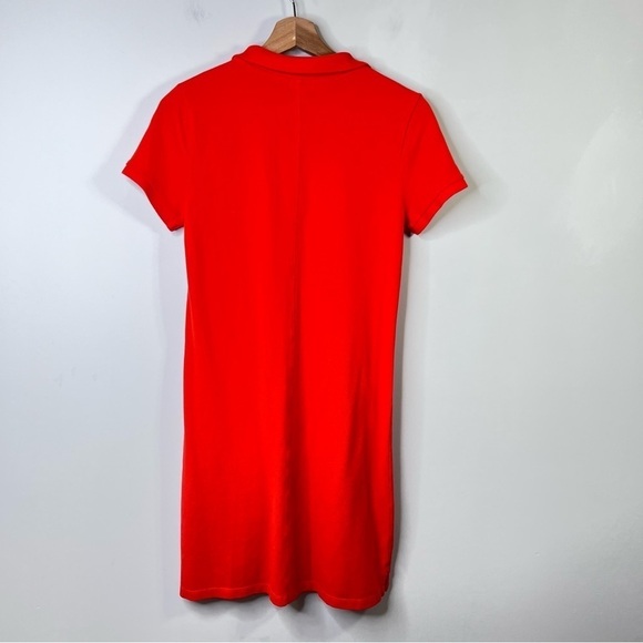 J Crew Factory Womens Size XS Short Sleeve Polo Shirt Dress Orange Red Preppy - Picture 2 of 8